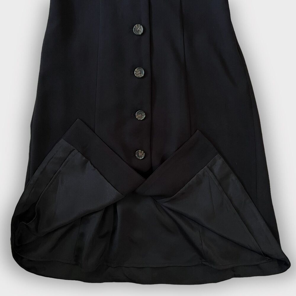 J Crew Button Front Cap Sleeve Black Dress Women's Size 0 - Picture 4 of 10